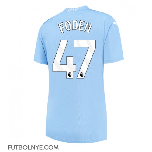 Camiseta Manchester City Phil Foden #47 Primera Equipación para mujer 2023-24 manga corta